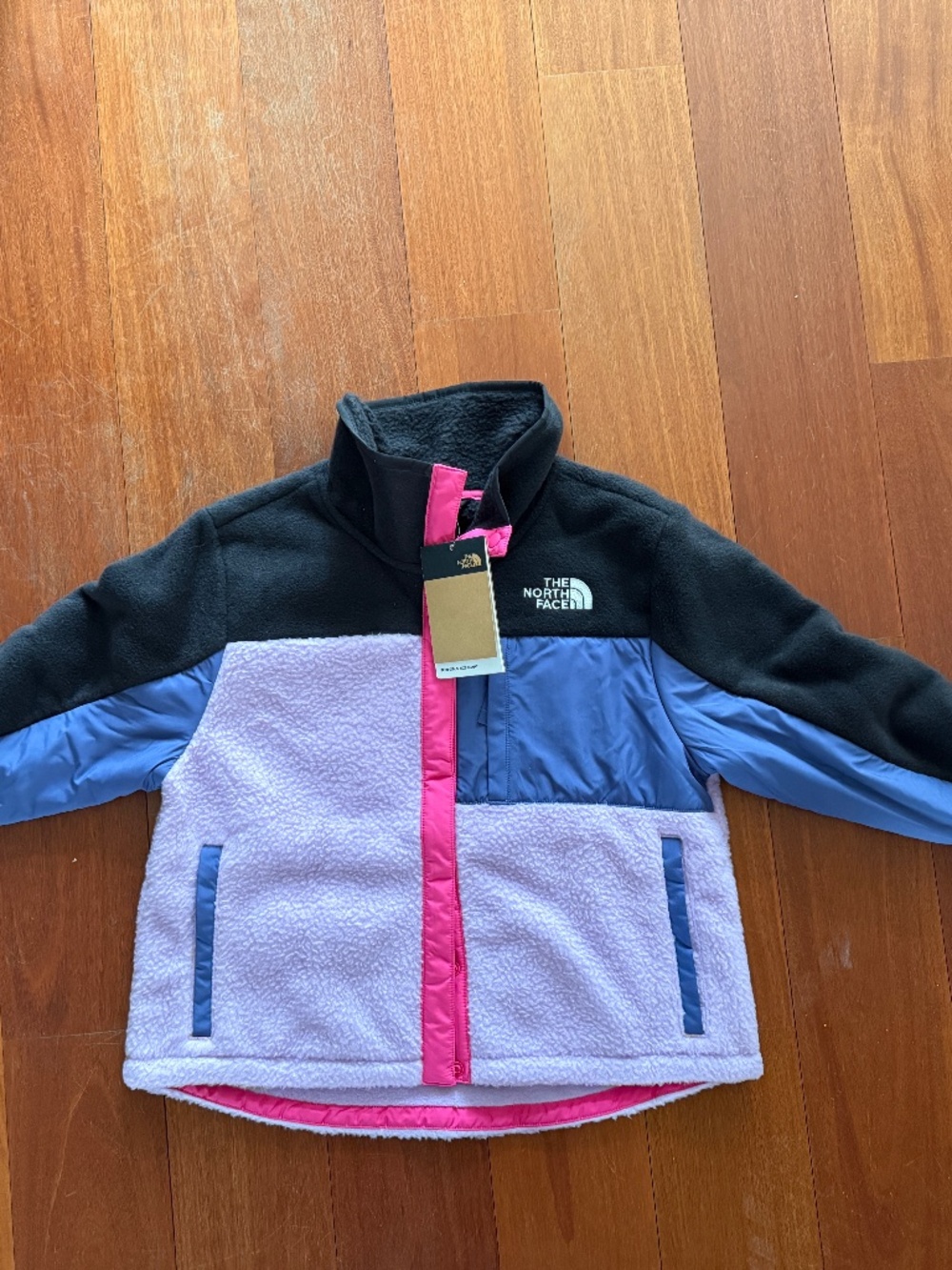 Northface Girls Fleece Mashup Blue/Pink XL Jacket